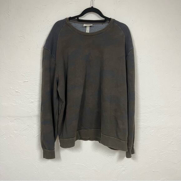 Philip Lim Target Brown & Green Camo Print Sweater Mens XXL Pullover Crew Neck - Picture 1 of 7